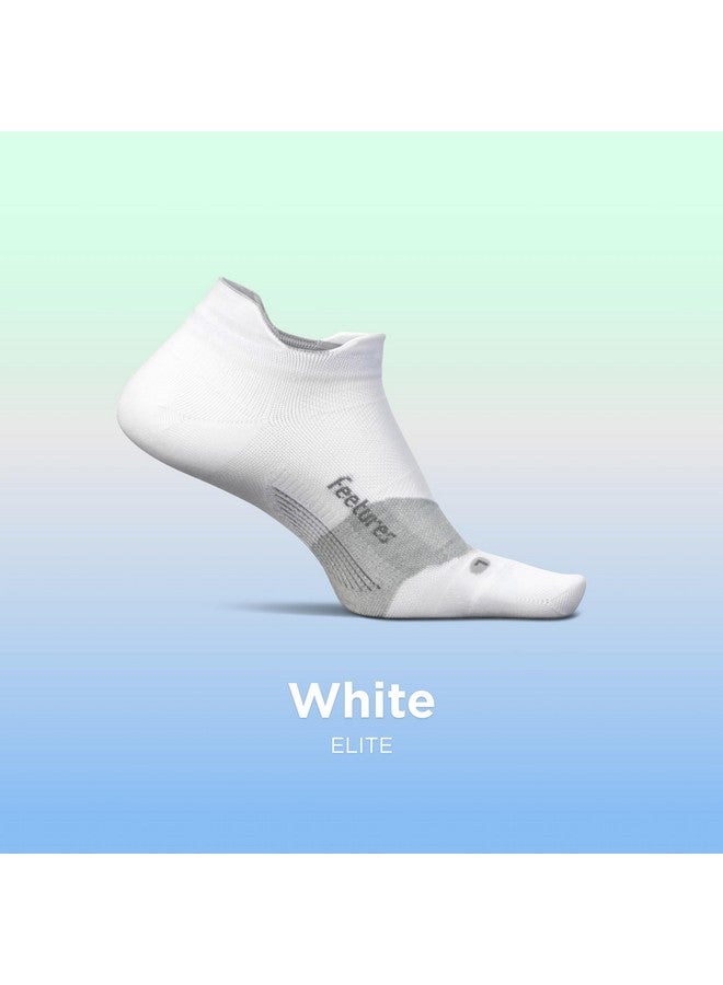 Feetures Elite Ultra Light Cushion Ankle Socks - Sport Sock With Targeted Compression - New White, M (3 Pair) - Image 3