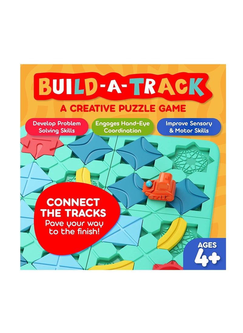 Build-A-Track Brain Teaser Puzzles for Kids Ages 3+ Educational and Smart Logic Board Game for Children, 4 Levels & 118 Skill-Building Challenges, Fun Home and Travel Boys & Girls Activity