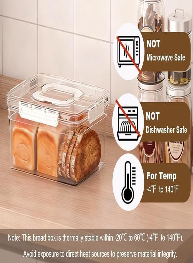 LLMRR Bread Box with Slicer & Ice Chilled Condiment Caddy, Portable Airtight Bread Storage Container with Lid Handle for Kitchen Counter, Bread Keeper for Homemade Bread,Toast, Bagel, Cookies, Beige - Image 2