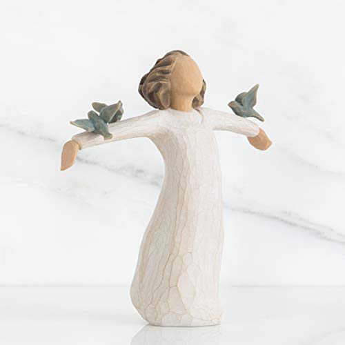 Willow Tree Happiness, Free to Sing, Laugh, Dance, Create, Figure with 3 Bluebirds on Arms, Gift for Graduates or to Encourage and Support Creative Expression, Sculpted Hand-Painted Figure - Image 2