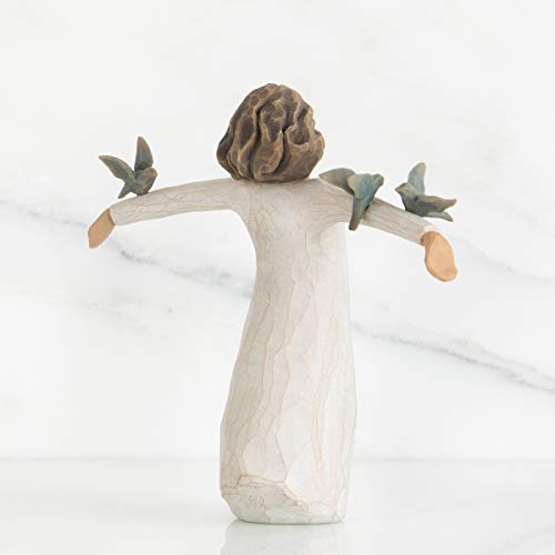 Willow Tree Happiness, Free to Sing, Laugh, Dance, Create, Figure with 3 Bluebirds on Arms, Gift for Graduates or to Encourage and Support Creative Expression, Sculpted Hand-Painted Figure - Image 3