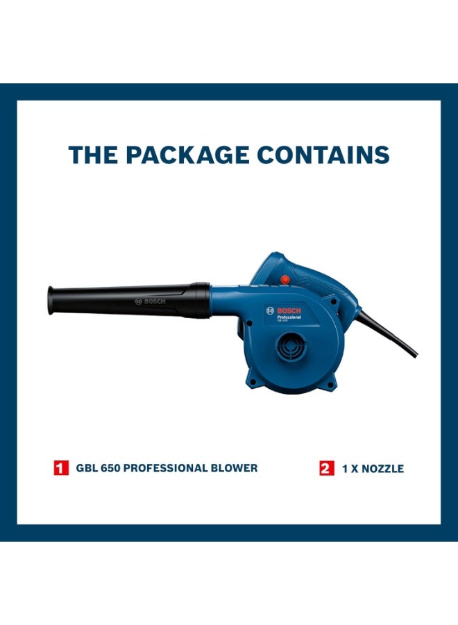 بوش BOSCH GBL 650 Professional Blower | 650 W Motor | Airflow of 3.7 m3/min | Lightweight & Ergonomic Design | Compatible with Multiple Nozzle Attachments| 1.7 kg Professional Blower| 1 Yr Warranty - Image 5