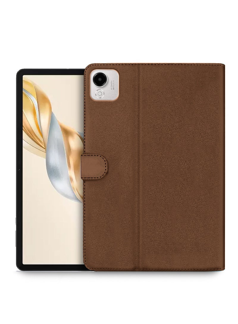 اوميكر حافظة فليب بجلد PU مع إغلاق مغناطيسي لجهاز Honor Pad X9a 11.5 4G 2025 (TCFPSR) - بني - Image 1