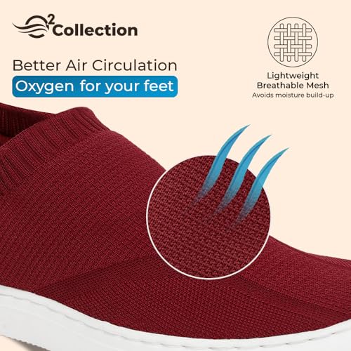 YOHO FreeStep spacious and casual slip on shoes | Comfortable for long hours of walking | Outperforms memory foam | Arch support Insole | Maroon - UK 9 - Image 3