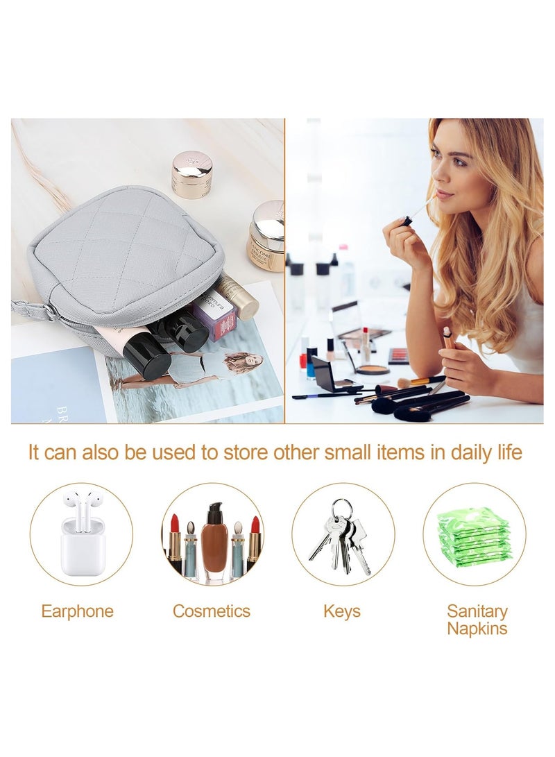 KASTWAVE Sanitary Napkin Storage Bag, 2 Pcs Portable Period Bag, Feminine Menstrual Pad Tampon Organizer First Period Pouch for Teen Girls Women Ladies (Black&Grey)  - Image 5