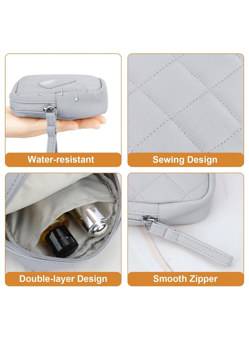KASTWAVE Sanitary Napkin Storage Bag, 2 Pcs Portable Period Bag, Feminine Menstrual Pad Tampon Organizer First Period Pouch for Teen Girls Women Ladies (Black&Grey)  - Image 3