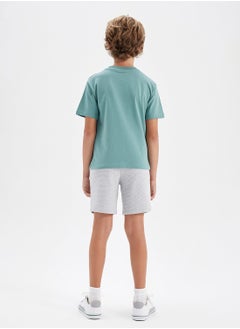 DeFacto Printed Short Sleeve T-Shirt And Shorts 2-Piece Set  - Image 3