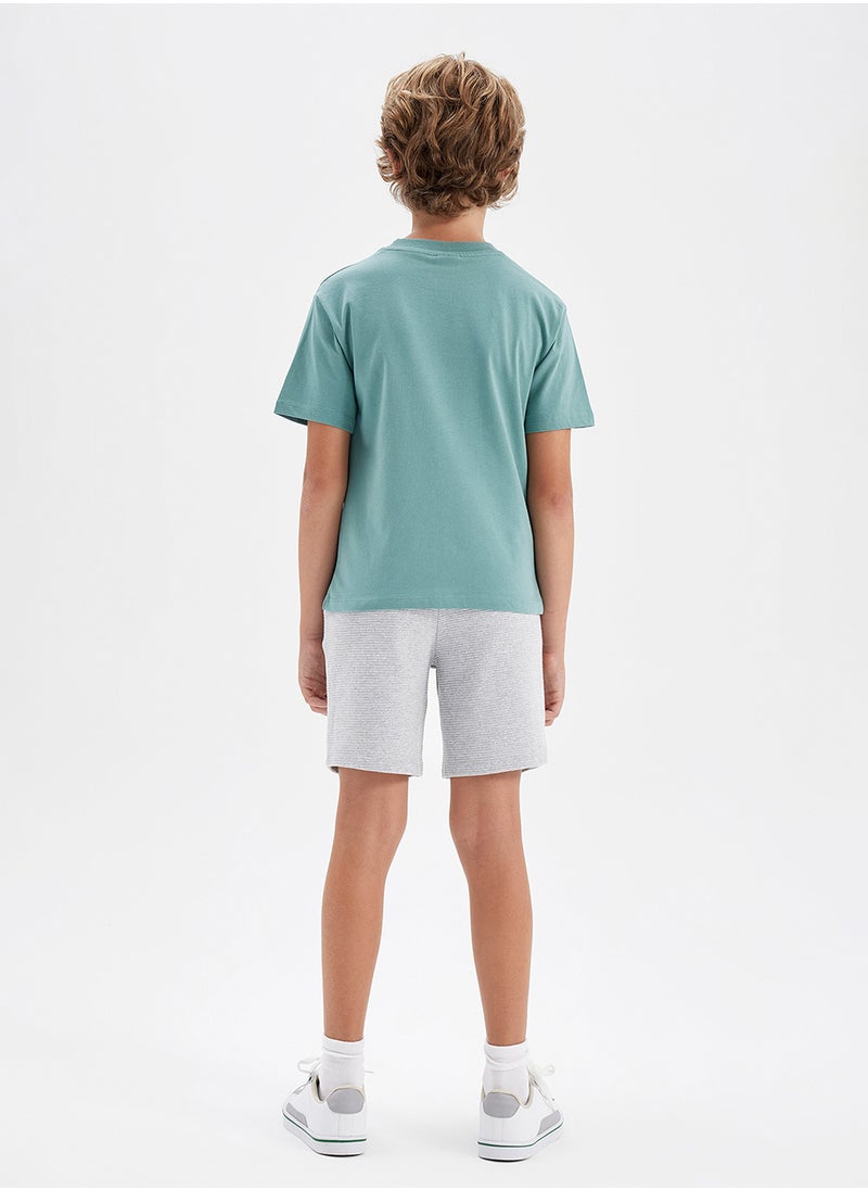 DeFacto Printed Short Sleeve T-Shirt And Shorts 2-Piece Set  - Image 3
