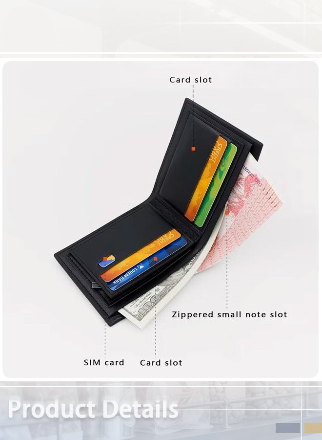 MenBense Leather Wallet for Men, Business Wallet，Custom Birthday Gifts for Men, Son, Grandpa, and Boyfriend, Wedding, Anniversary, Graduate--Black - Image 3