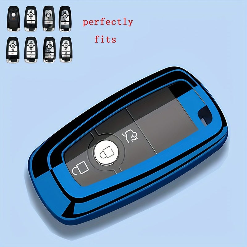 Platinum Silvery TPU Key Fob Cover for Ford Mondeo Explorer Focus Mustang F150 Raptor - Image 2