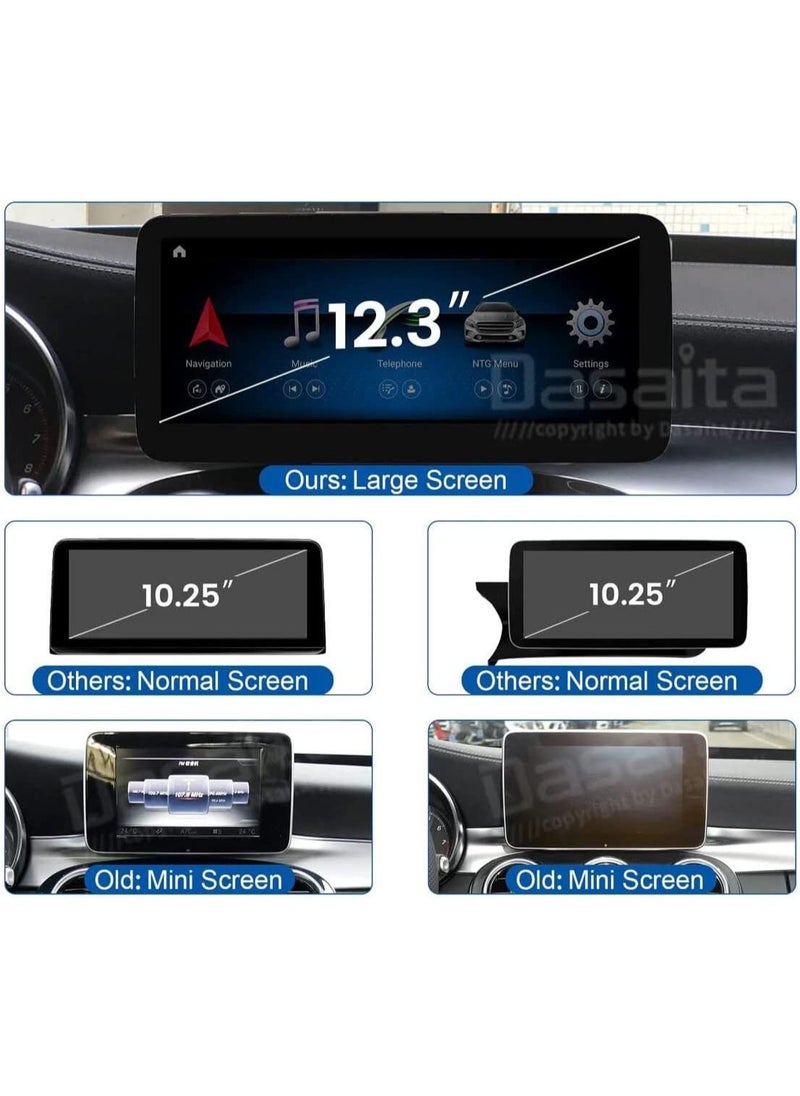 UKMASTER - Car Stereo Screen for Mercedes Benz C Class, GLC C200 C300 C350 C63 (AMG) 2015-2018 W205 NTG5 with Carplay 12.3 inch 8gb 64gb - Image 1