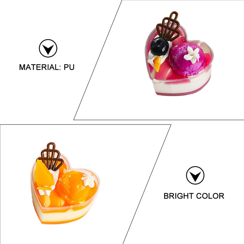 2Pcs Simulation PU Butter Cake Models Lovely Models Home Photo Props - Image 2