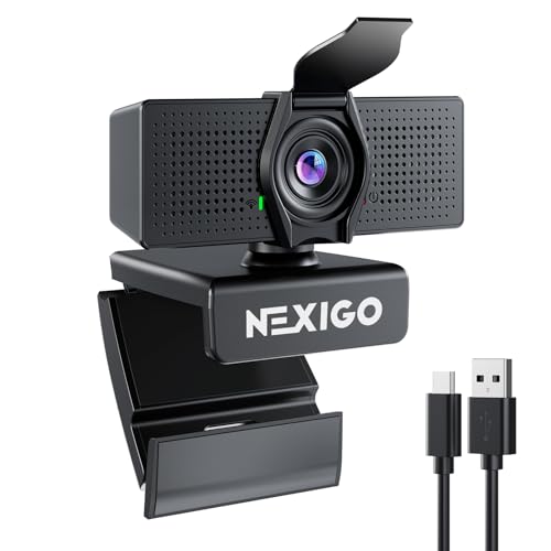 NexiGo N60 Pro Gen 2 1080P Webcam with DistortionFree Lens USB A to TypeC Data Cable Noise Reduction Mic Privacy Cover for ZoomSkypeTeamsWebex Laptop MAC PC Desktop - Image 1