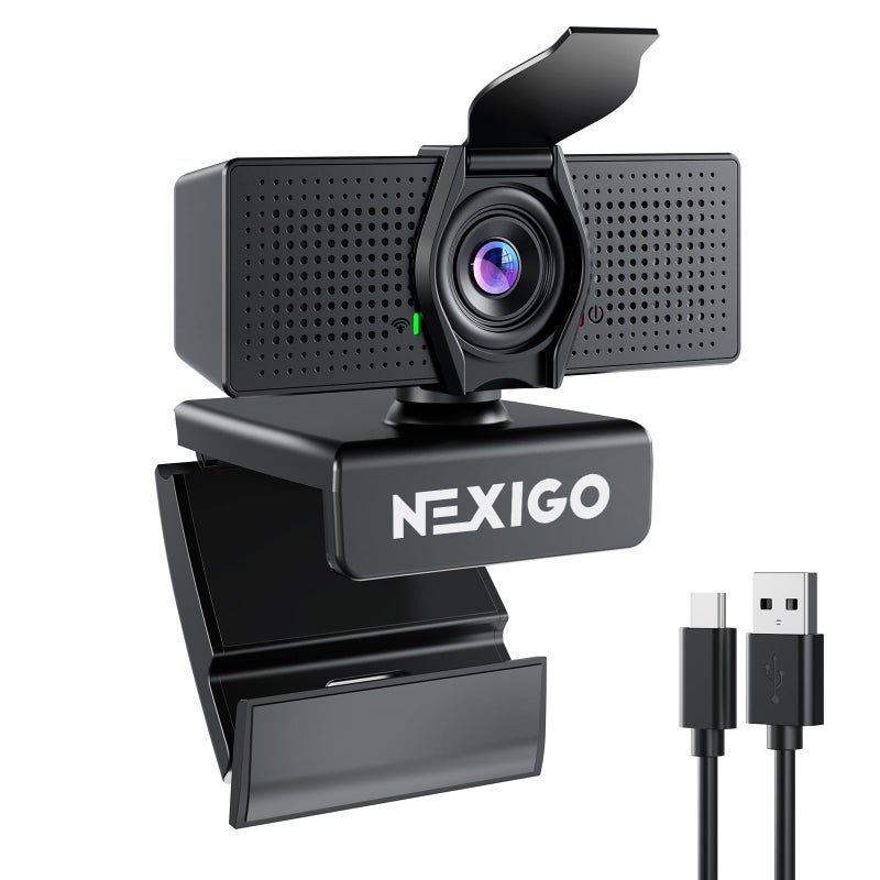 NexiGo N60 Pro Gen 2 1080P Webcam with DistortionFree Lens USB A to TypeC Data Cable Noise Reduction Mic Privacy Cover for ZoomSkypeTeamsWebex Laptop MAC PC Desktop - Image 2