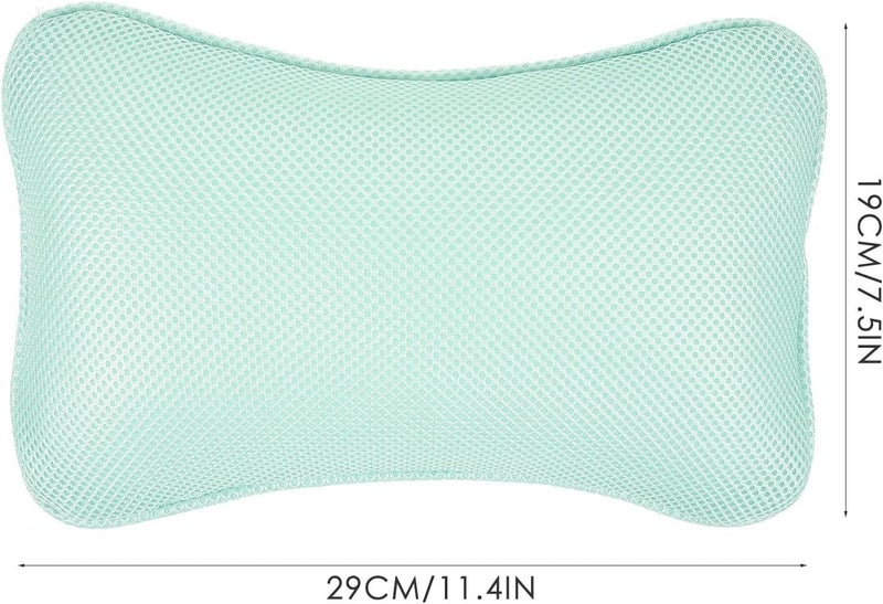 Bathtub Pillow with 3D Mesh Breathable Cover, Non-Slip Suction Cups, Comfortable Head Rest Pad for Soaking Tub, Washable Bath Cushion for Home Spa and Relaxation Random Color - Image 2