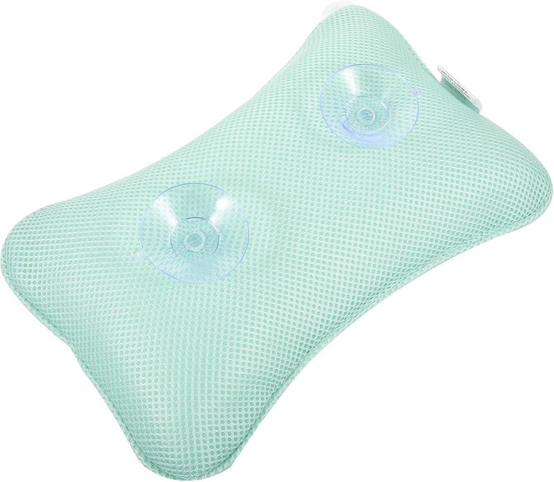 Bathtub Pillow with 3D Mesh Breathable Cover, Non-Slip Suction Cups, Comfortable Head Rest Pad for Soaking Tub, Washable Bath Cushion for Home Spa and Relaxation Random Color - Image 1