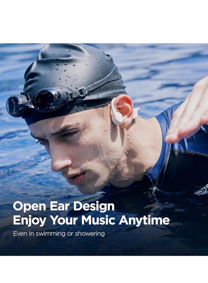 ساناج Sanag B60S Pro Bone Conduction Sports Headphones, IPX8 Waterproof Swimming Bluetooth 5.3 Earphones, 32GB MP3 Player, Open Ear Wireless Headset with Mic & App, for Running, Cycling, Workout (White) - Image 3