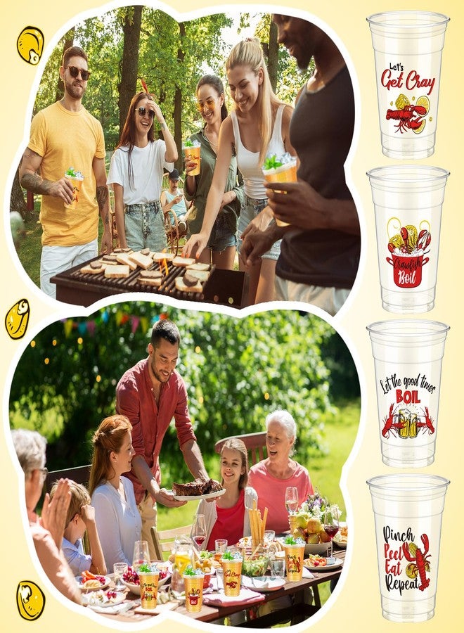 Sliner 48 Pcs 12oz Boil Party Clear Plastic Cups Bulk Let's Get Cray Disposable Clear Cups for Cold Drink Lobster Shrimp Seafood Party Summer Picnic Beach BBQ Travel (Crawfish) - Image 5