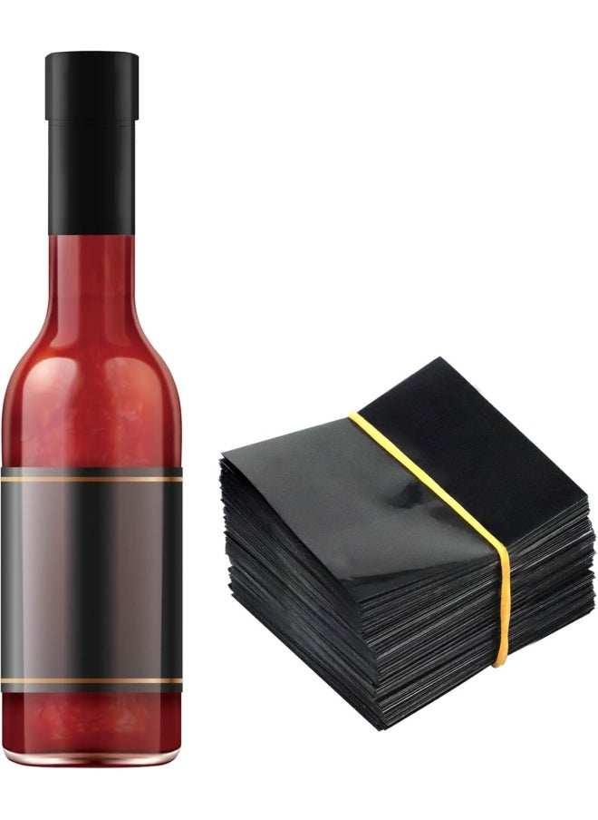 Morepack Black Shrink Bands,65X60 Mm 200 Pieces Black Perforated Heat Shrink Wrap Sealer For Hot Sauce Bottles,Woozy Bottles And Beverage Bottles,Shrink Wrap Bands Compatible Diameter Range: 1 1/4” – 1 1/2”  - Image 1