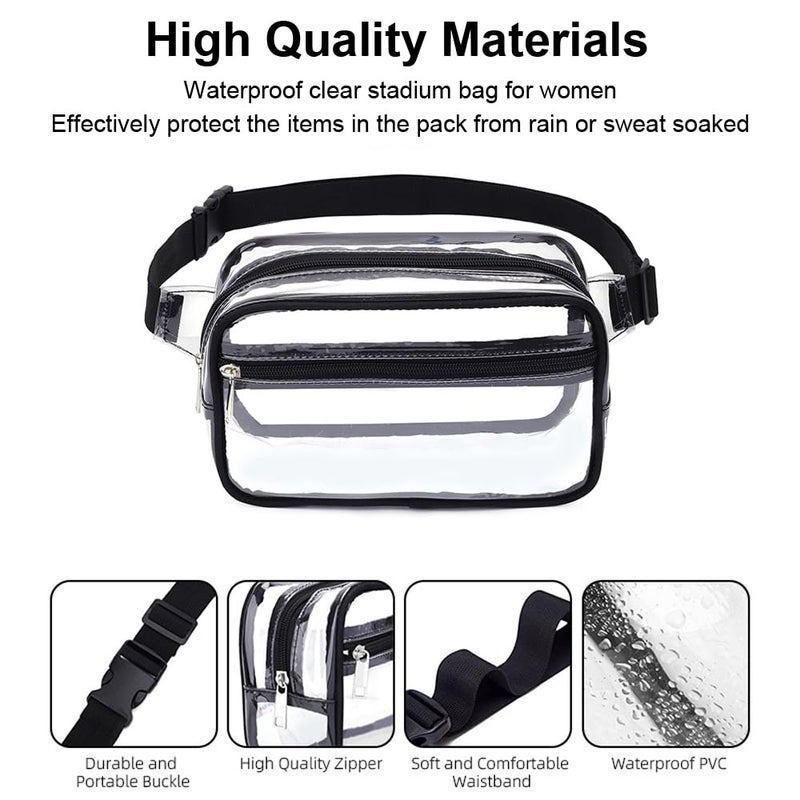 Hiflyer Clear Fanny Packs for Women - Stadium Approved Crossbody Bags (White) - Image 3