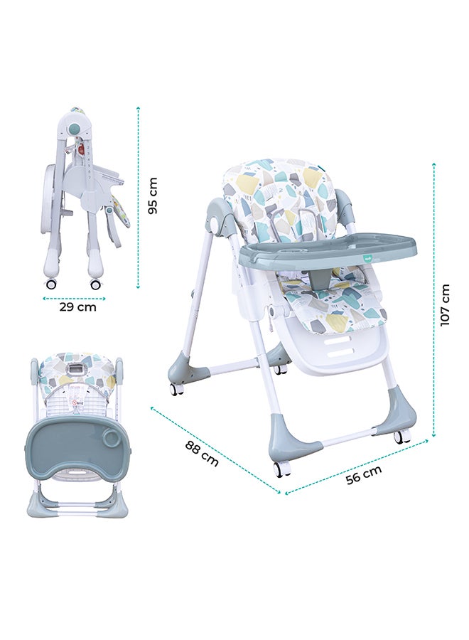 Moon Apex Baby Highchair With 7 Adjustable Heights And Reclining Feature - Grey - Image 3