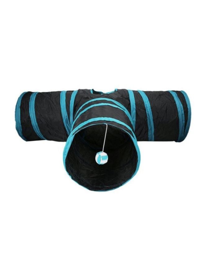 NIBEMINENT 3 Ways Folding Pet Finding Tunnel Toy Black/Blue 25x25cm - Image 1