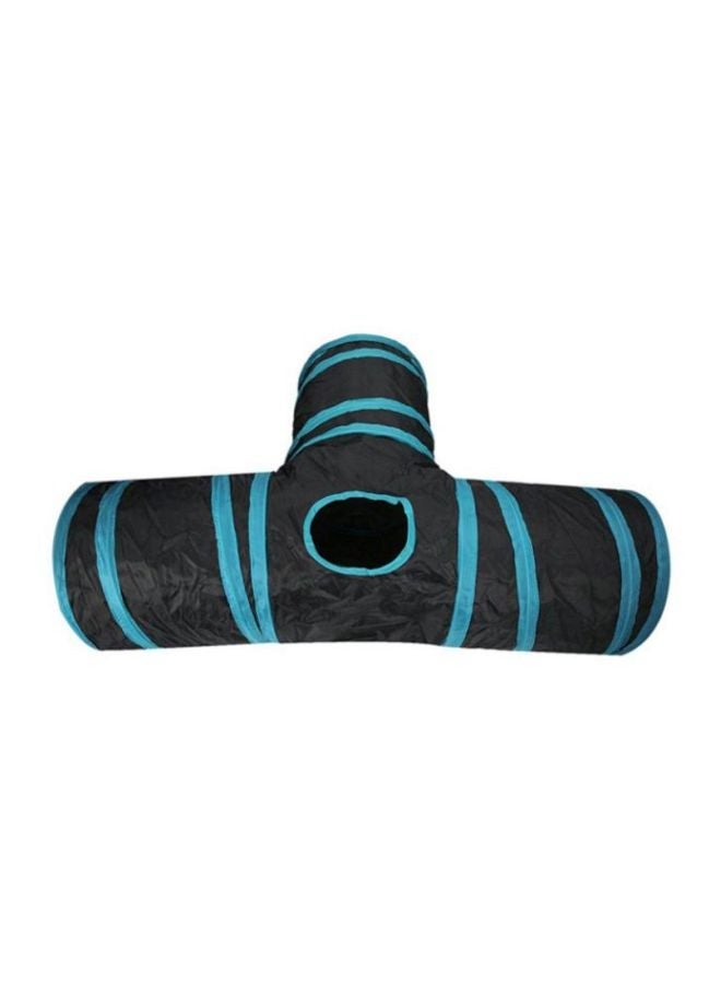 NIBEMINENT 3 Ways Folding Pet Finding Tunnel Toy Black/Blue 25x25cm - Image 3