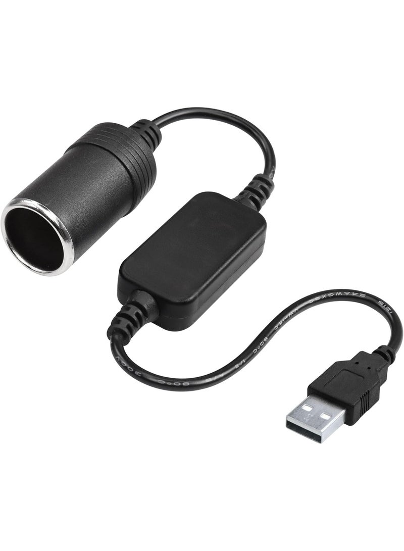 أرسيو كابل محول طاقة من USB ذكر إلى مقبس ولاعة سجائر السيارة 12 فولت 8 واط بطول 1 قدم - Image 1