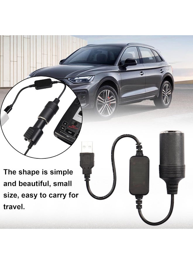أرسيو كابل محول طاقة من USB ذكر إلى مقبس ولاعة سجائر السيارة 12 فولت 8 واط بطول 1 قدم - Image 3