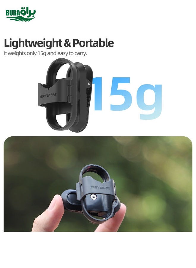 BURAQ For Insta360 GO3 / GO 3S Sunnylife 360 Degree Rotation Backpack Clip Action Camera Clamp Mount (Black)  - Image 4