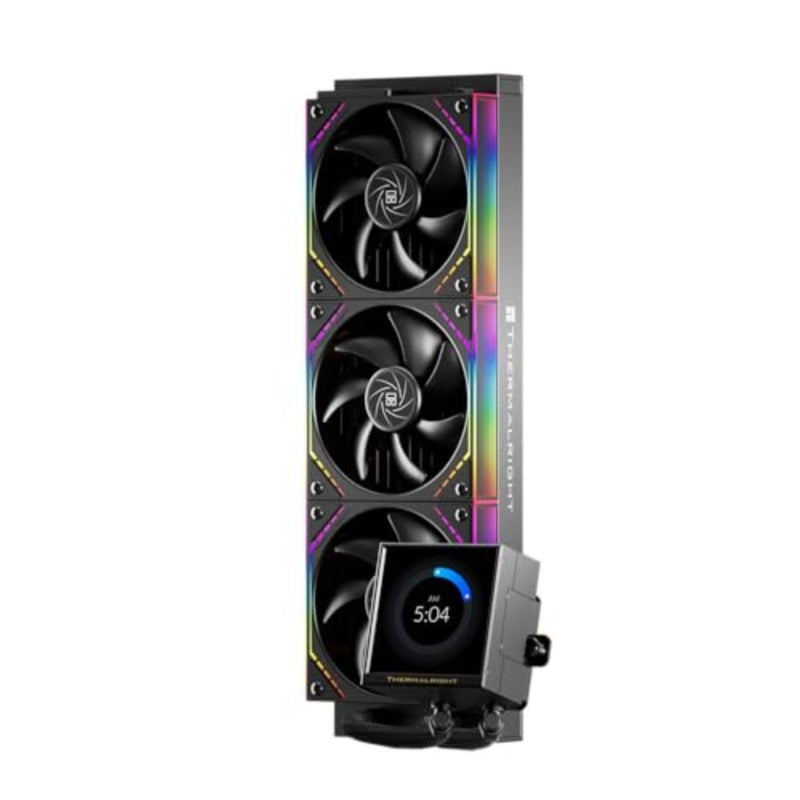 مبرد PC 360 ARGB CPU AIO لـ AM4/AM5 Intel 1700/1851، ألومنيوم أسود مع إضاءة RGB، 3.95 بوصة IPS LCD 480x480، مراوح توصيل لاسلكية ثلاثية - Image 1