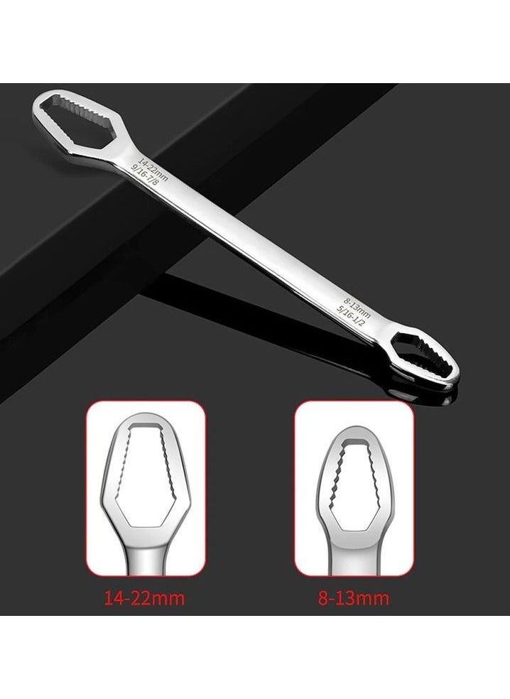 Premium quality Universal Torx Spanner Key Set Screw Nuts Wrench Repair Double-Ended Wrench,8-22mm Multifunctional Universal Self-Tightening Wrench Adjustable Wrench