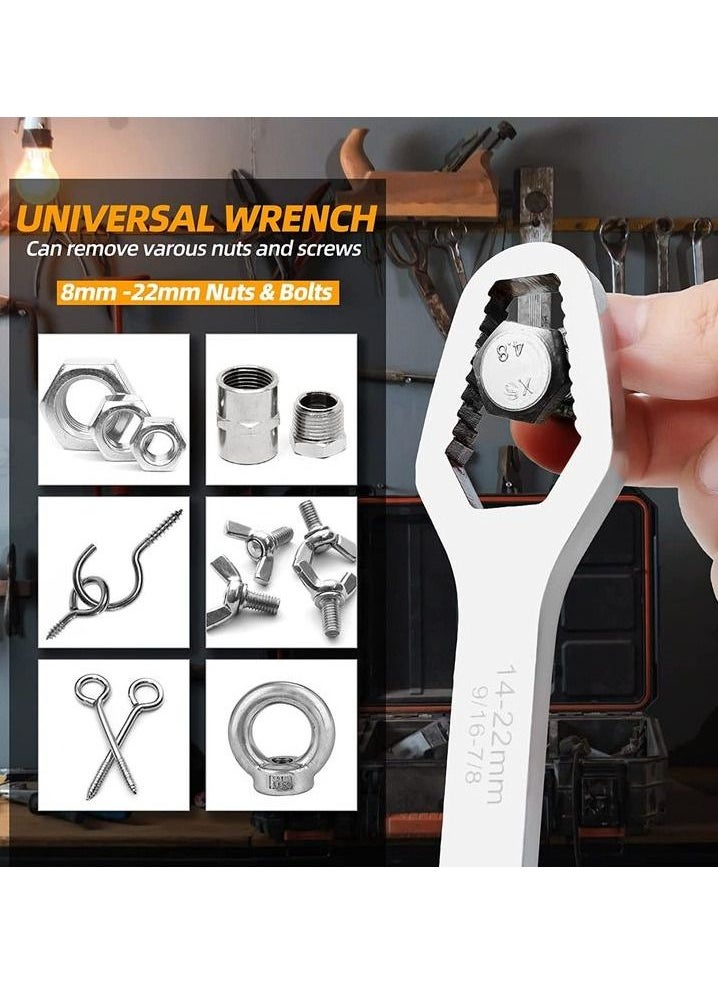 Premium quality Universal Torx Spanner Key Set Screw Nuts Wrench Repair Double-Ended Wrench,8-22mm Multifunctional Universal Self-Tightening Wrench Adjustable Wrench