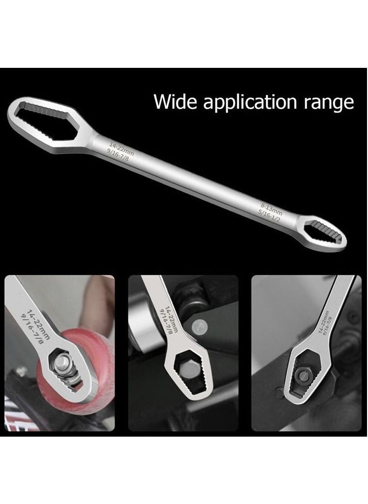 Premium quality Universal Torx Spanner Key Set Screw Nuts Wrench Repair Double-Ended Wrench,8-22mm Multifunctional Universal Self-Tightening Wrench Adjustable Wrench