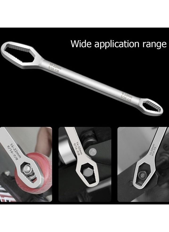 Premium quality Universal Torx Spanner Key Set Screw Nuts Wrench Repair Double-Ended Wrench,8-22mm Multifunctional Universal Self-Tightening Wrench Adjustable Wrench