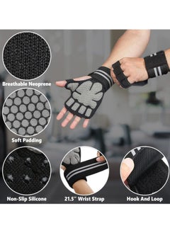 ATRJSZ Workout & Weight Lifting Gloves for Men & Women Exercise, Non-Slip Grip Gloves with Wrist Support, Lightweight, Breathable, Training Hand Gloves and Ideal for Home Gym - Gym Accessories.  - Image 3