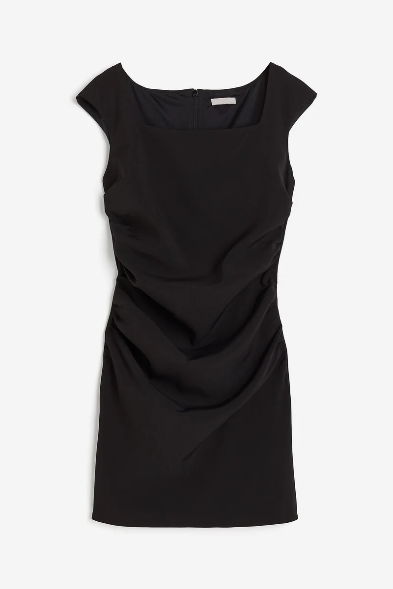 H&M Square-neck twill dress