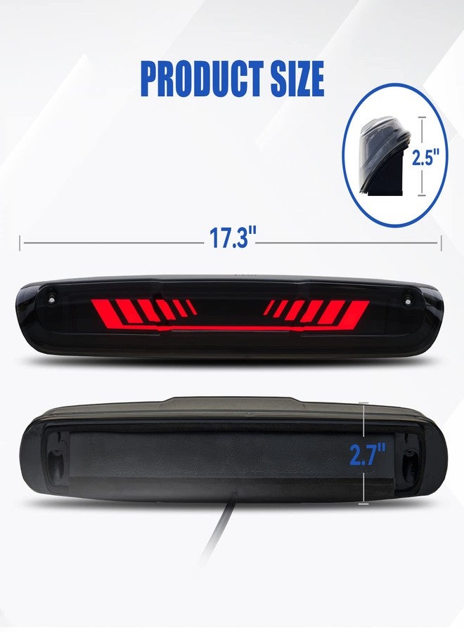 CMVT Auto Third 3rd Brake Light, TIME TUNNEL Sequential LED High Mount Stop Light for 2007-2013 Chevy Silverado/GMC Sierra 1500 2500 3500, 2014 Silverado/Sierra Classic, Rear Center Cab Tail Lamp - Image 5