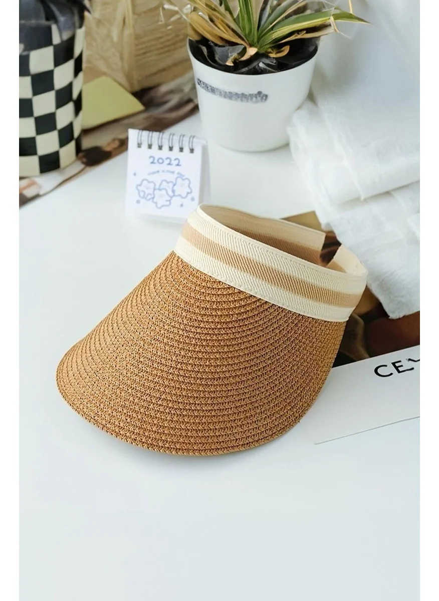 Bahels Straw Imported Luxury Camel Visor Hat Skull