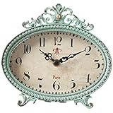 Creative Co-op Creative Co-op Green Antiqued Pewter Mantel Clock  - Image 1