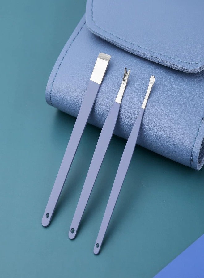 DUCOO ELEGAR 16 pcs Stainless Steel Nail Care Tools Manicure Set Professional Nail Clippers Pedicure Kit 1 Grooming Kit with Luxurious Travel Leather Case for Men Women- (16 pcs Steel Nail Care -Purple) (16 in 1) - Image 3