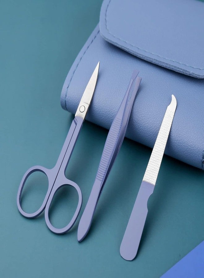 DUCOO ELEGAR 16 pcs Stainless Steel Nail Care Tools Manicure Set Professional Nail Clippers Pedicure Kit 1 Grooming Kit with Luxurious Travel Leather Case for Men Women- (16 pcs Steel Nail Care -Purple) (16 in 1) - Image 2