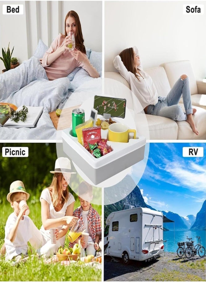 BELLSBERRY Couch Cup Holder Tray Anti-Spill Sofa Armrest Organizer for Drinks, Snacks, Phone and Multi-Use Holder - Image 5