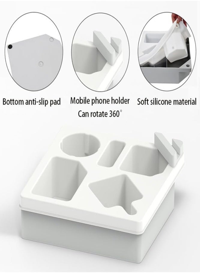 BELLSBERRY Couch Cup Holder Tray Anti-Spill Sofa Armrest Organizer for Drinks, Snacks, Phone and Multi-Use Holder - Image 2