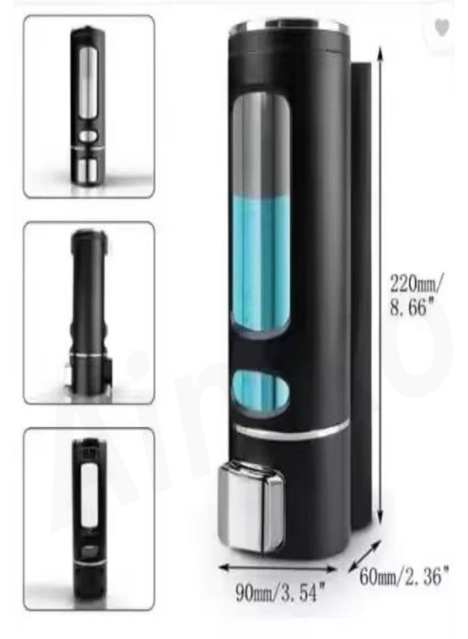 AIMKO 400 ML Wall Mounted Soap Dispenser | ABS Material with Transparent Liquid Indicator, Ideal Hand Wash Dispenser Bottles | Ideal for Wash Basin or Kitchen Sink | Home | Office (Black) - Image 5