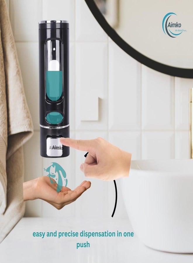 AIMKO 400 ML Wall Mounted Soap Dispenser | ABS Material with Transparent Liquid Indicator, Ideal Hand Wash Dispenser Bottles | Ideal for Wash Basin or Kitchen Sink | Home | Office (Black) - Image 3