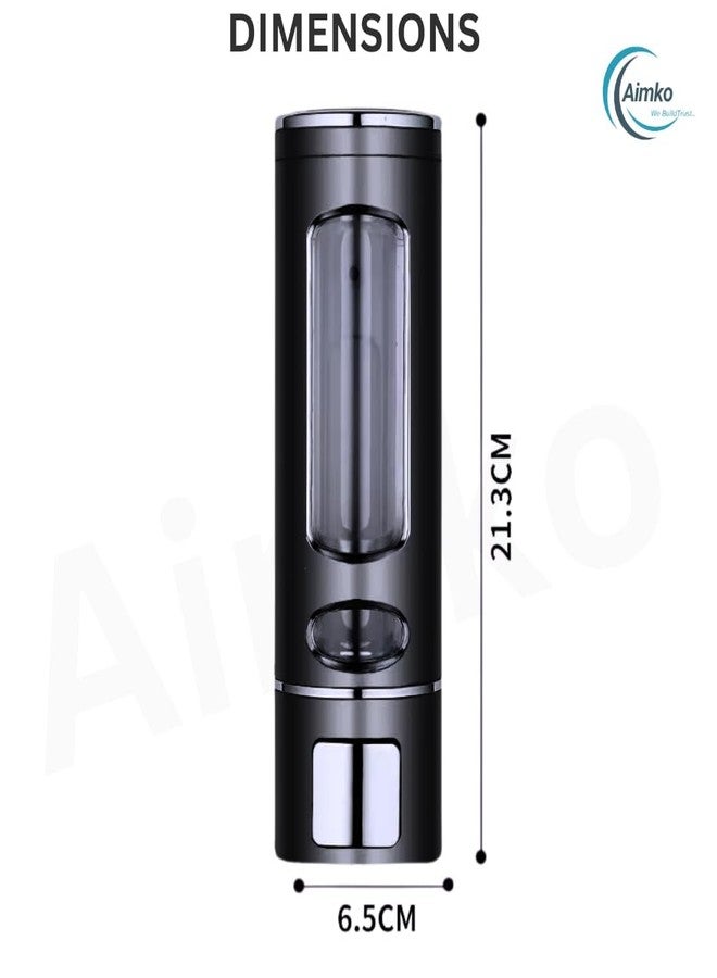 AIMKO 400 ML Wall Mounted Soap Dispenser | ABS Material with Transparent Liquid Indicator, Ideal Hand Wash Dispenser Bottles | Ideal for Wash Basin or Kitchen Sink | Home | Office (Black) - Image 2
