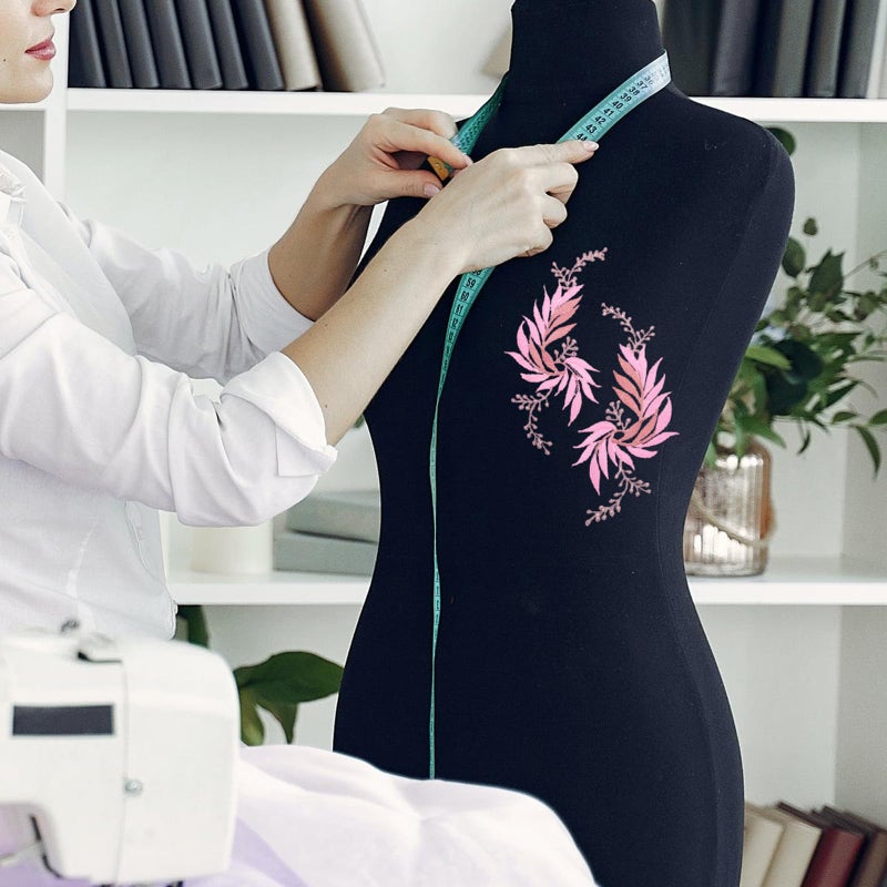 Pink Embroidered Leaf Iron On Patches For DIY Clothing Repair Decoration 2pcs - Image 5