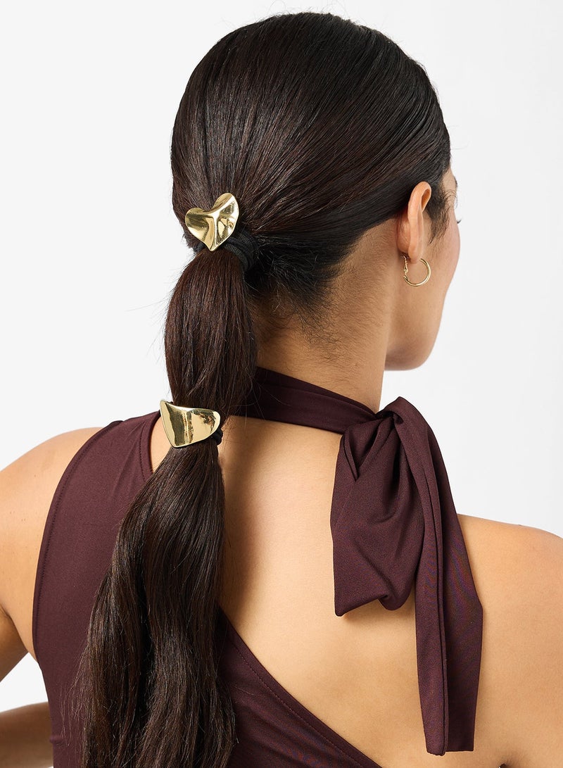 Ginger 2PK Gold Metal Hair Ties Set - Image 1
