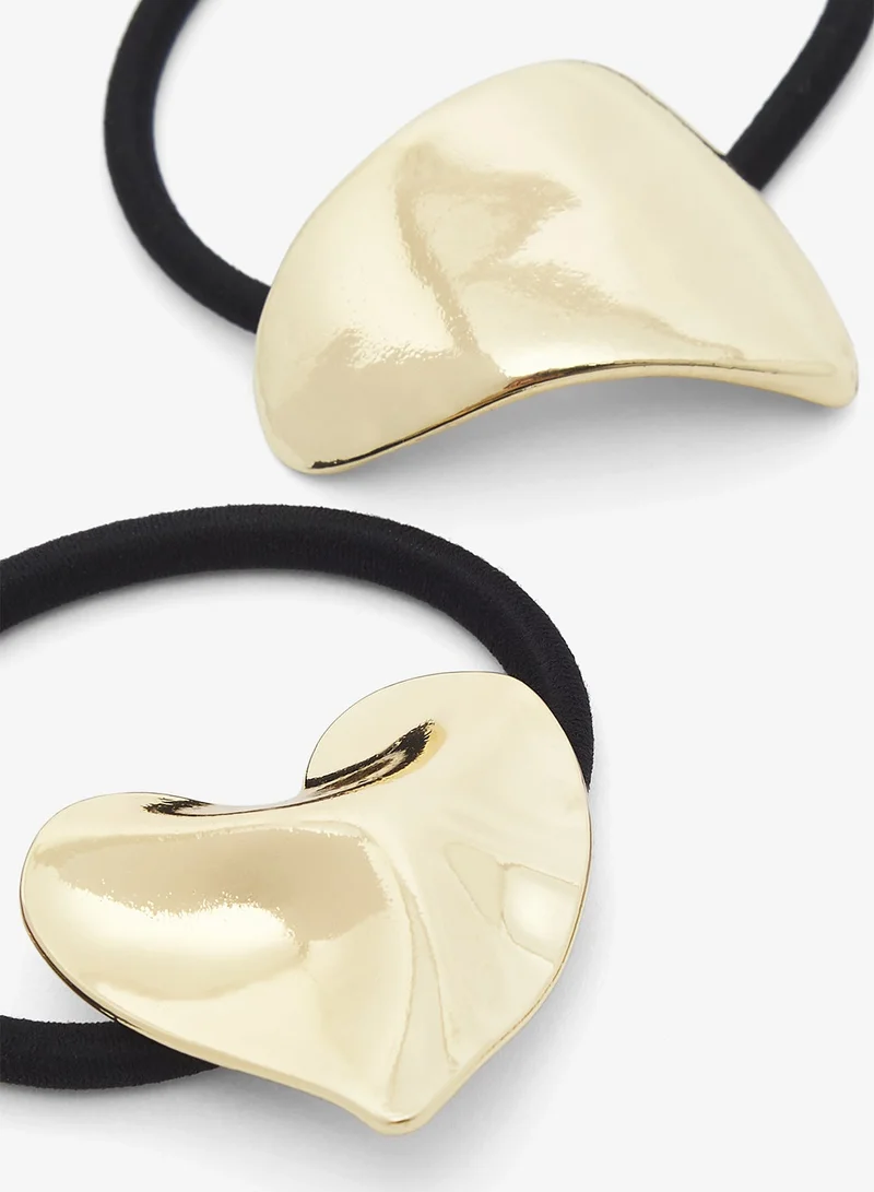 Ginger  2PK Gold Metal Hair Ties Set for Women | Best Price UAE